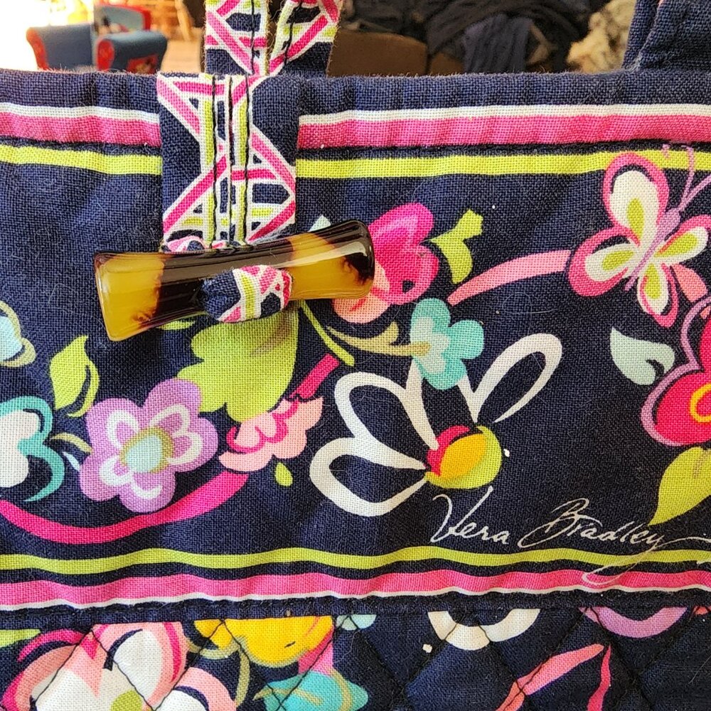 Vera Bradley Floral Ribbons Tote Bag - Picture 9 of 15